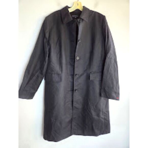 Banana Republic Women Black 4 Button Single Breasted Midi Trench Coat size XL - Picture 1 of 8